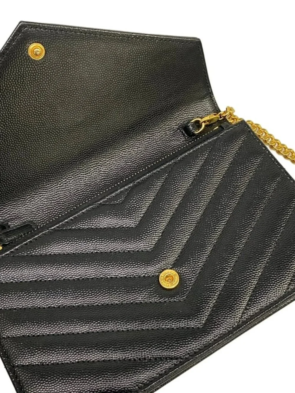 SAINT LAURENT PARIS Monogram Saint Laurent Envelope 393953 Black Leather - Picture 3 of 12